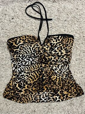 Tankini Calvin Klein Women’s Leopard Print Halter Swim Top